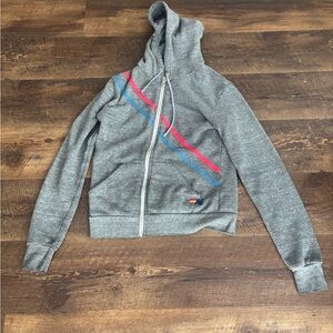 Aviator Nation Gray Hoodie with Stripes